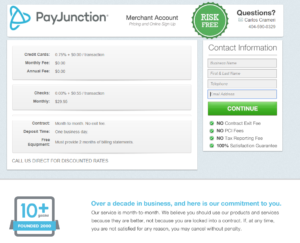 PayJunction signup form