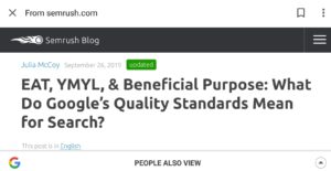 eat, ymyl, and beneficial purpose: google quality standards on search