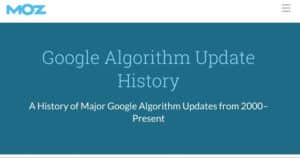 major google algorithm update history