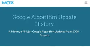 major google algorithm update history