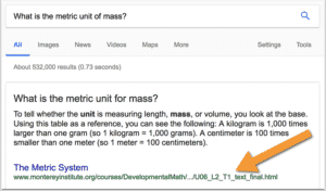 example of a definition box google featured snippet