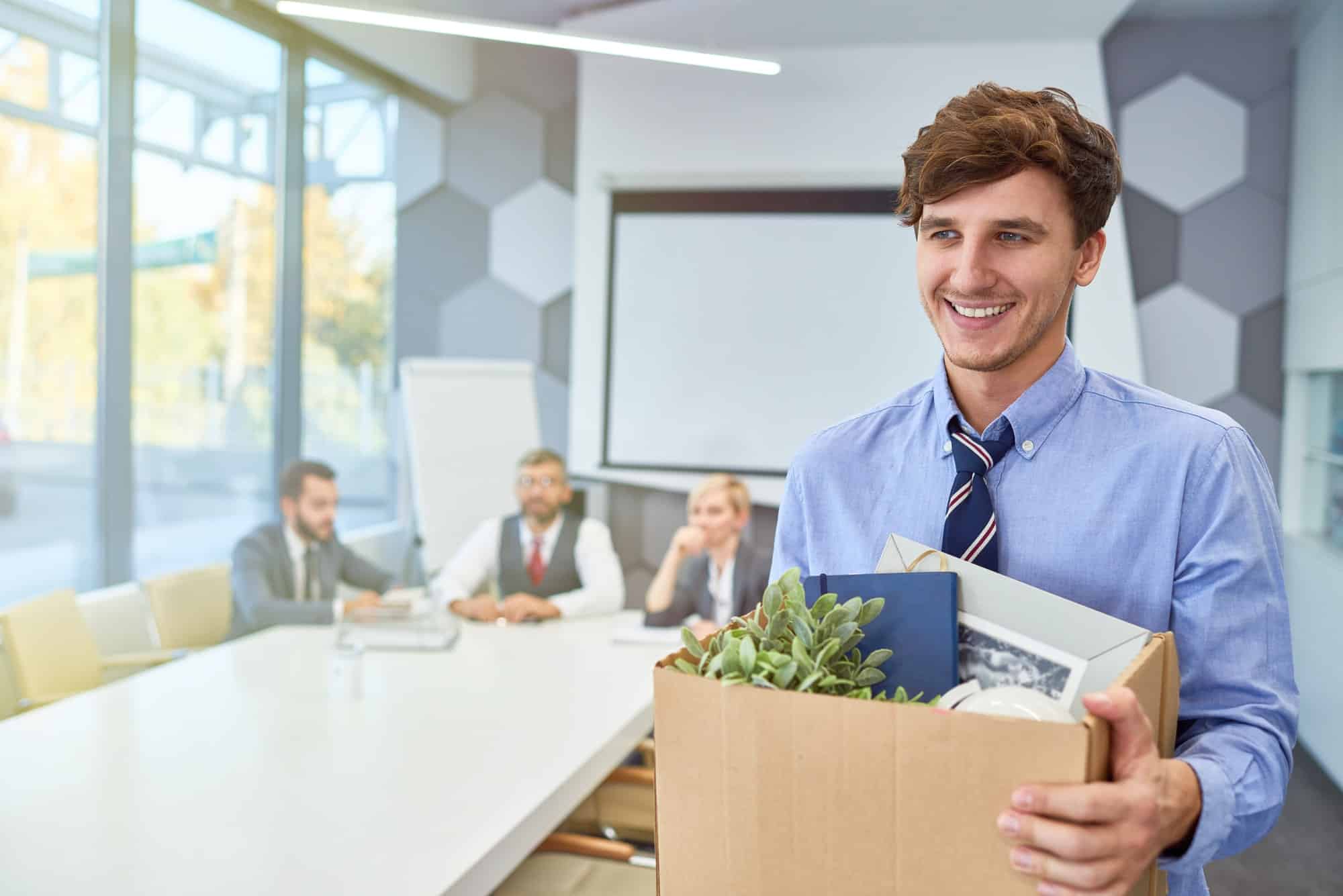 Happy Young Man Starting Career in Business