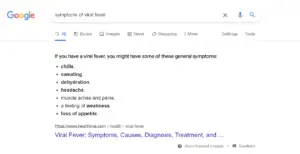 the unordered list google feature snippet